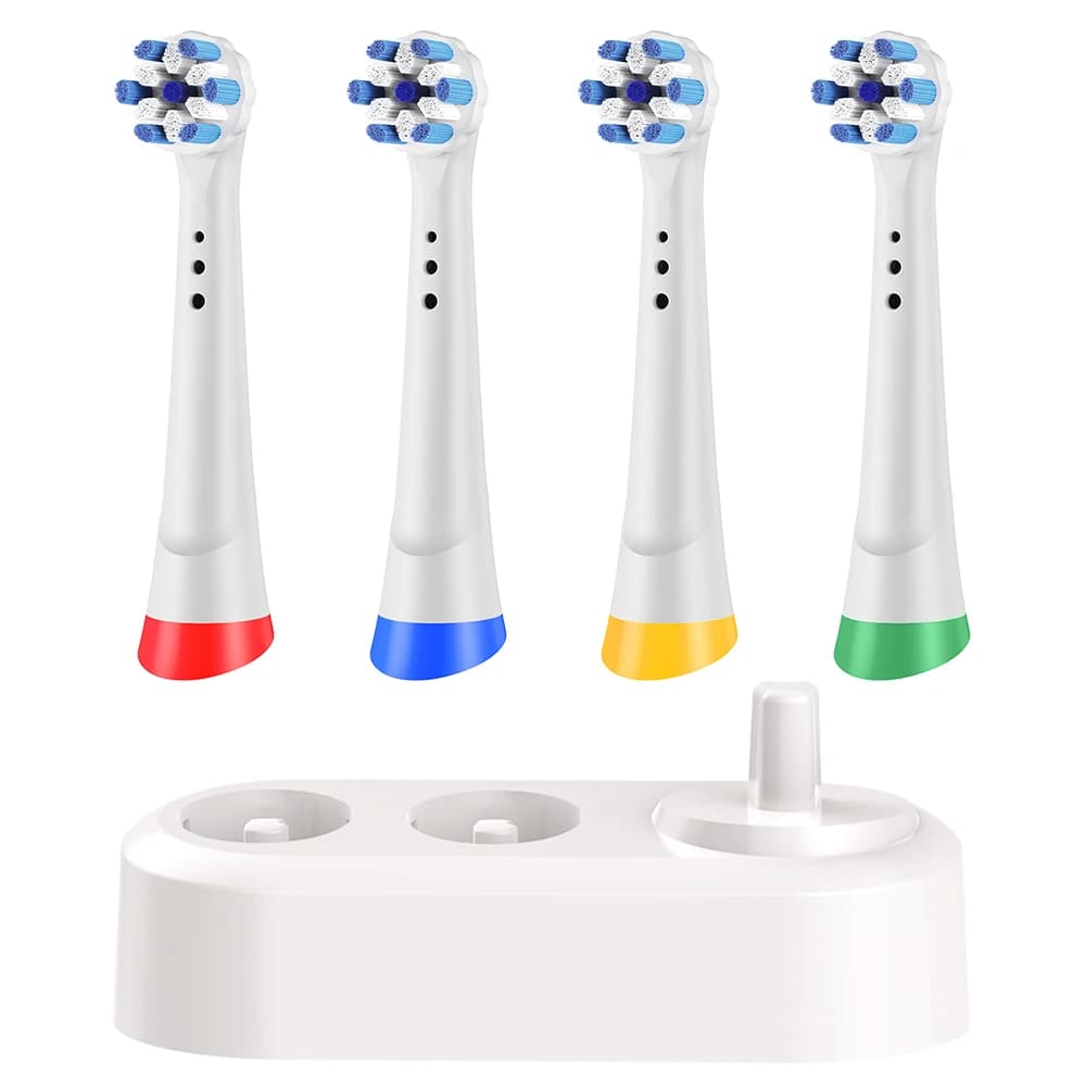 4 testine di ricambio e base di ricarica a induzione wireless, compatibili con lo spazzolino elettrico Oral B iO serie 2/3/4/5/6