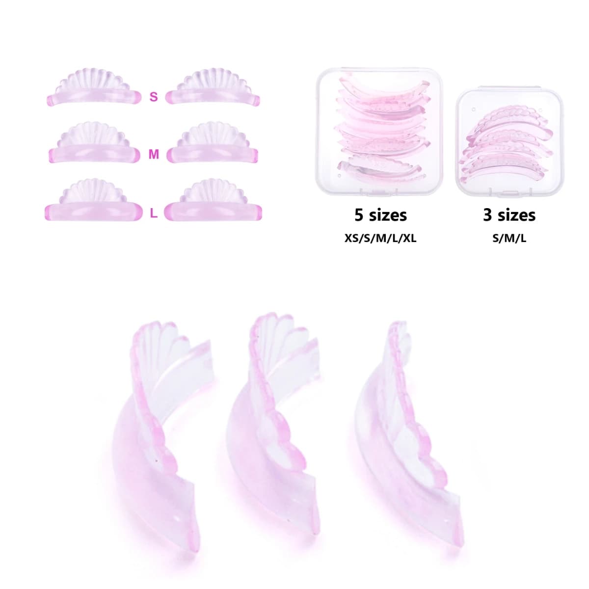 3 paia o 5 paia Lash Lift Cuscinetti in silicone Ciglia Perm 3D Bigodino Bende per occhi Strumenti applicatori Accessori per l'estensione delle ciglia