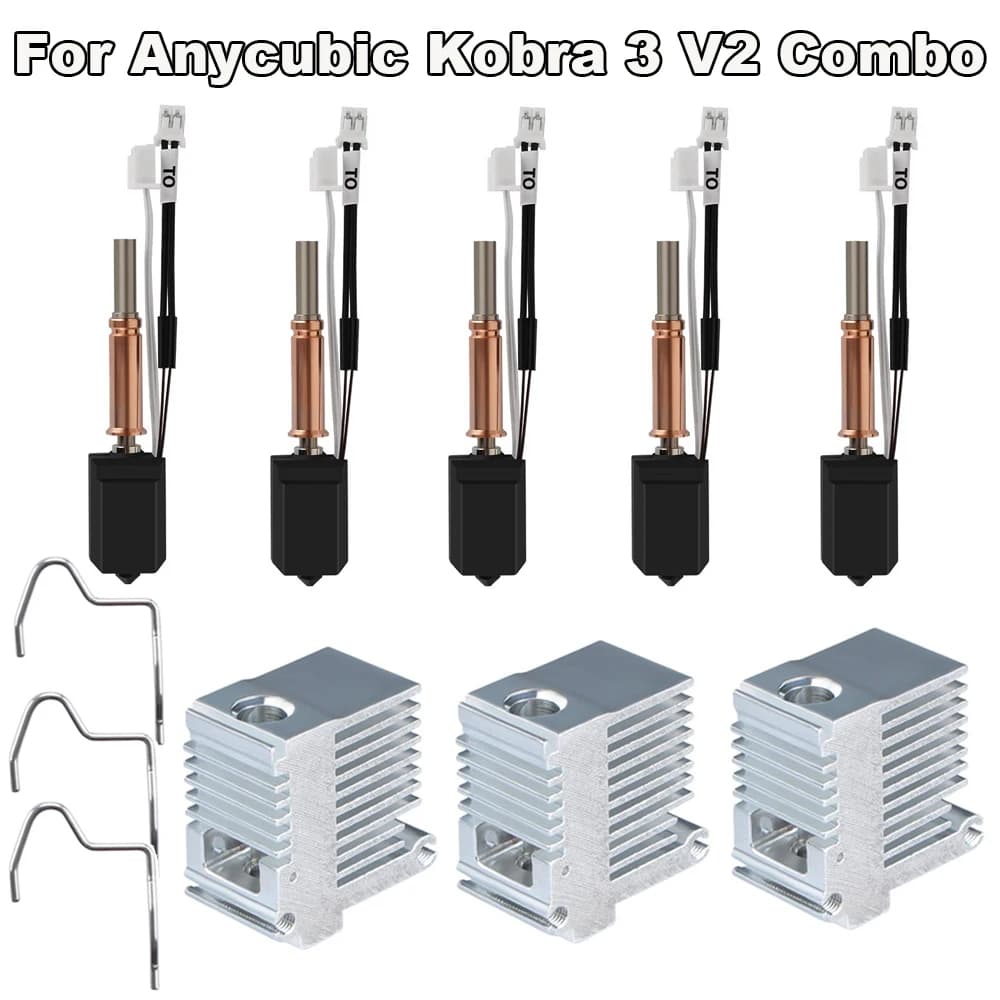 Aggiornamento Hotend Kit Per Anycubic Kobra 3 V2 Combo Stampante 3D Testina di Stampa Bimetallico Heatbreak Ceramica Asta di Riscaldamento Per Kobra 3 Combo
