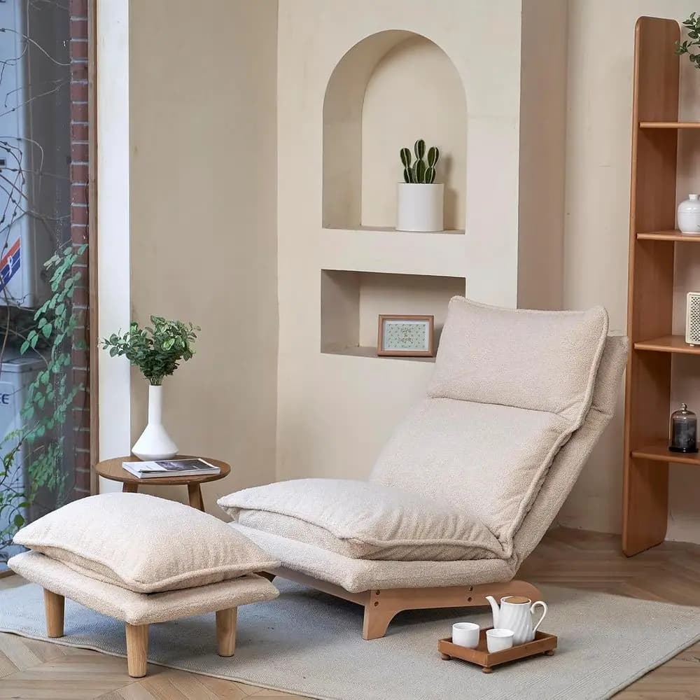 Chaise lounge in stile giapponese per interni, poltrona da pavimento, sedia da gioco, divano pigro per giochi di lettura, meditazione, posizioni regolabili