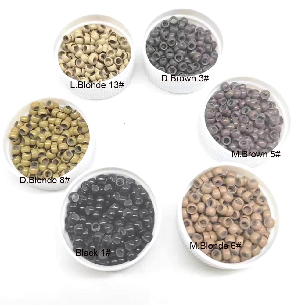 1000Units Nano Micro Ring With Silicone Hair Nano Rings 4.0mm Nano Micro Beads Micro Hair Ring Mini Human Hair For Nano Rings