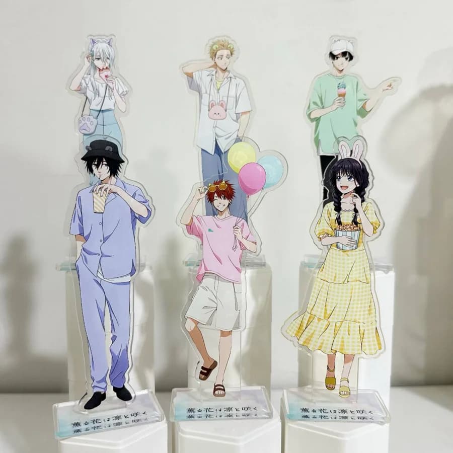 Anime The Fragrant Flower Blooms with Dignity Statuette in Acrilico Rintaro Tsumugi Kaoruko Waguri Modello Cosplay da Scrivania Natale