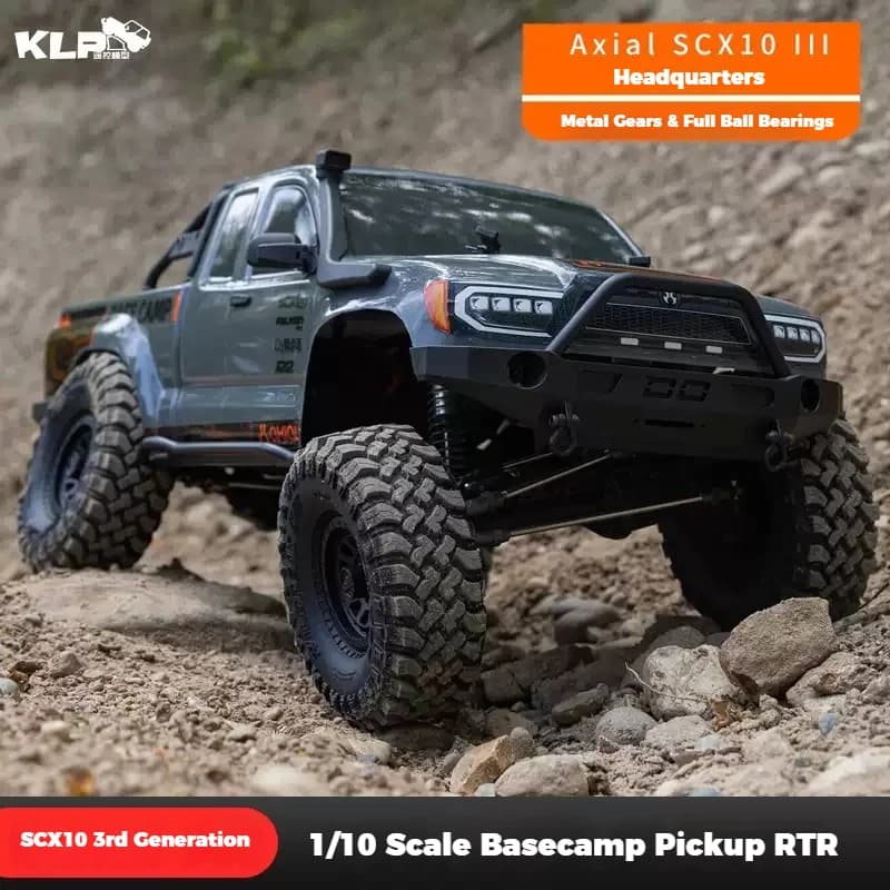 Axial Rock Crawler Telecomandato 1/10 SCX10 III Base Camp 4WD Elettrico Fuoristrada Pickup per Appassionati di Hobby e Arrampicata su Roccia