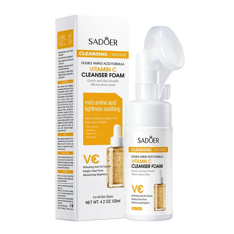 SAODER Vitamina C Schiuma per il lavaggio del viso Pulizia del viso Mossee Idratante Schiarente Prodotti per la cura della pelle