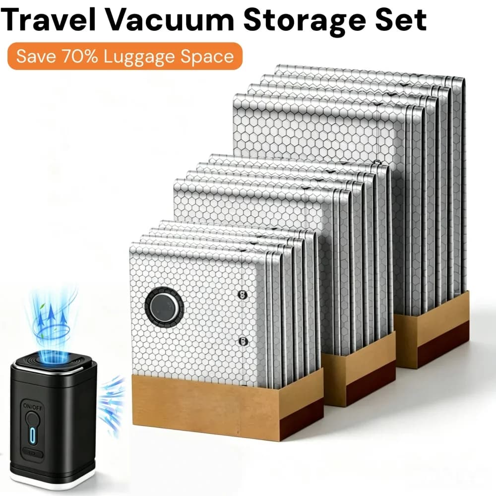Vacuum Bags for Travel 20 24 28 Inch Suitcase Clothes Compression Packing Bag Space Saver,for Luggage Clothes Storage,with Pump