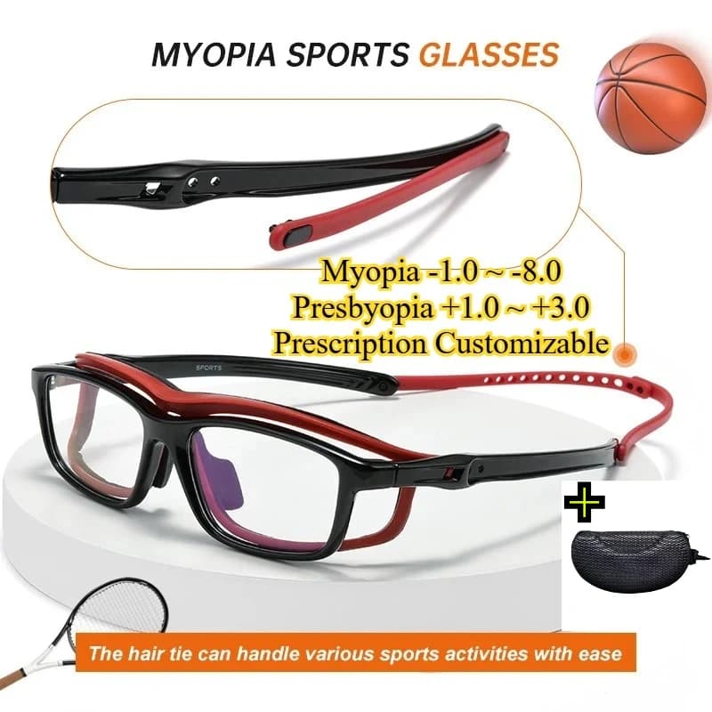 Occhiali Sportivi Ultra-leggeri con Montatura Antiurto per Basket e Ciclismo, Personalizzabili con Lenti da Vista