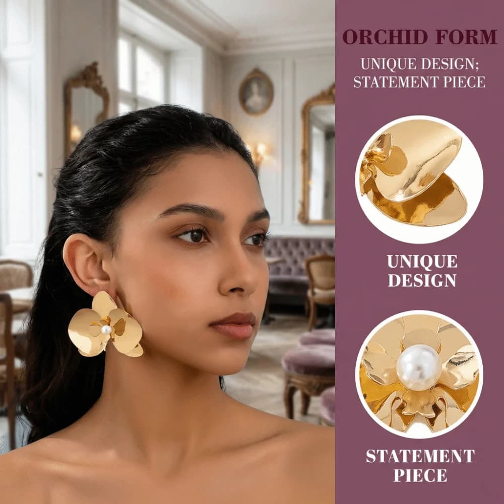 Simulated Flower Butterfly Orchid Earrings Exaggerated Jewelry Accessories Flower Earrings Korean Style Beach Jewelry