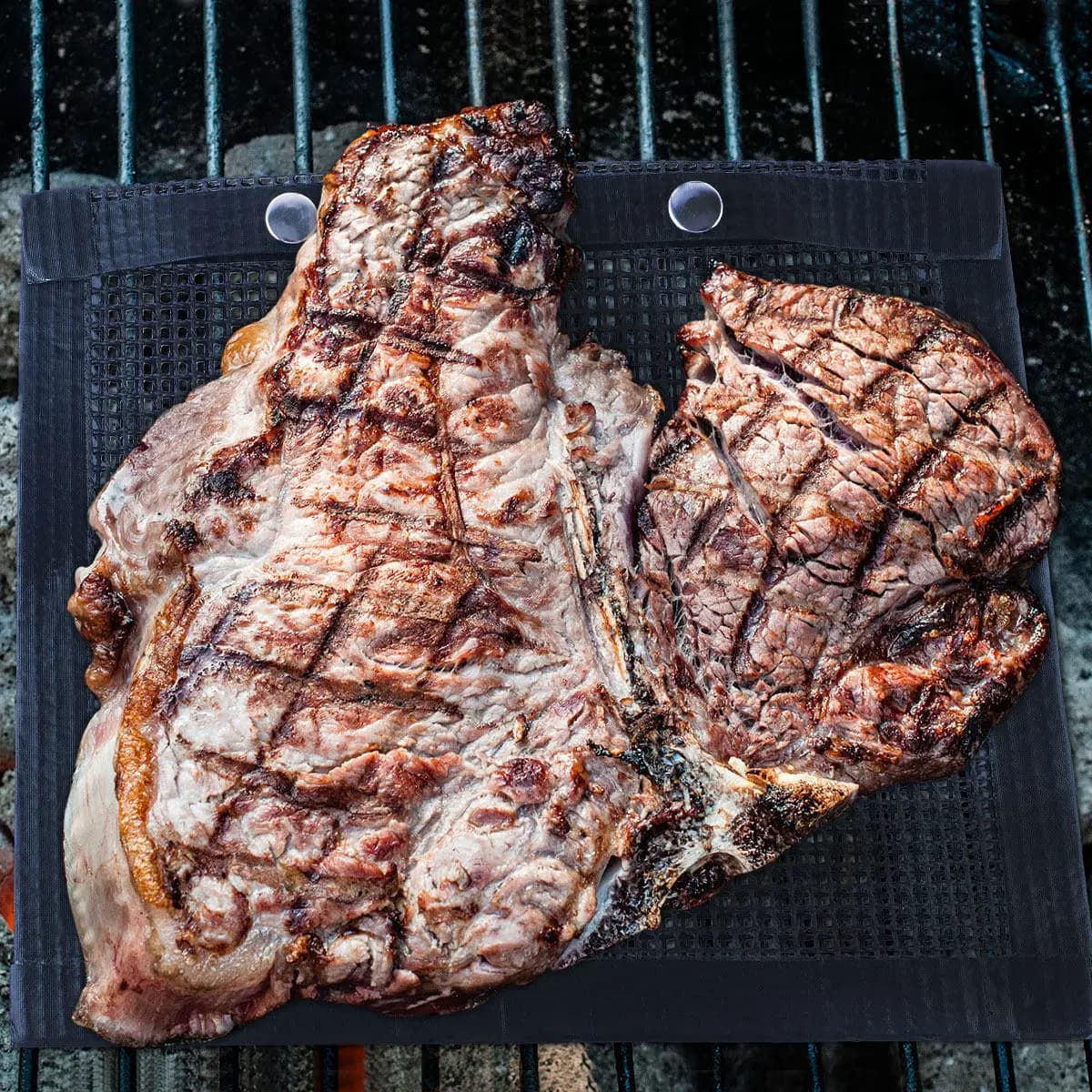 Bbq Grill Mesh Sheet Size L Black High Temperature Resistant Non-Stick Reusable Barbecue Baking Liner for Gas Charcoal Electric
