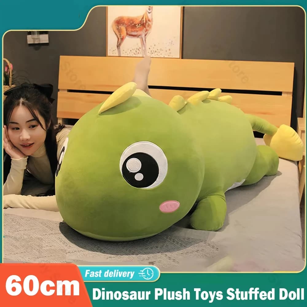 60 cm Dinosauro Peluche Bambola di pezza Cuscino Dormire Grande decorazione Bambola animale Cuscino morbido per bambini Regali di compleanno fidanzata