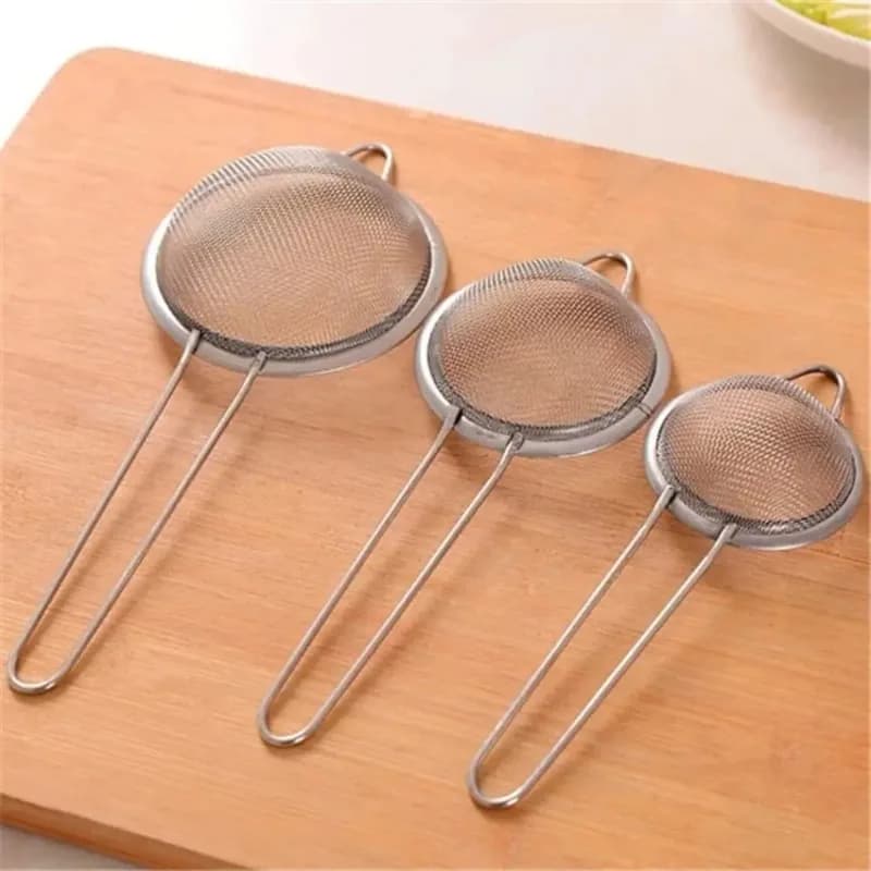 Colino a Maglia Ultra Fine in Acciaio Inox Utensile da Cucina per Succhi Latte di Soia Olio Ravioli Pesce Hotpot Cucchiaio Filtrante