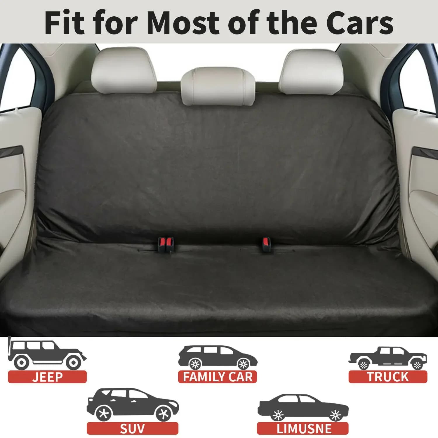 Rear cover for waterproof car, black protection for pets, universal