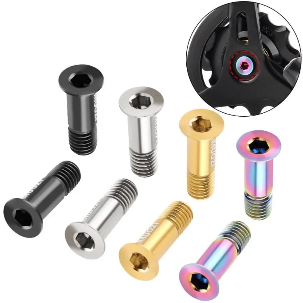 2 pz bici M5 viti in titanio deragliatore posteriore viti ruota Jockey puleggia guida ruota bulloni fissi MTB accessori stradali parti