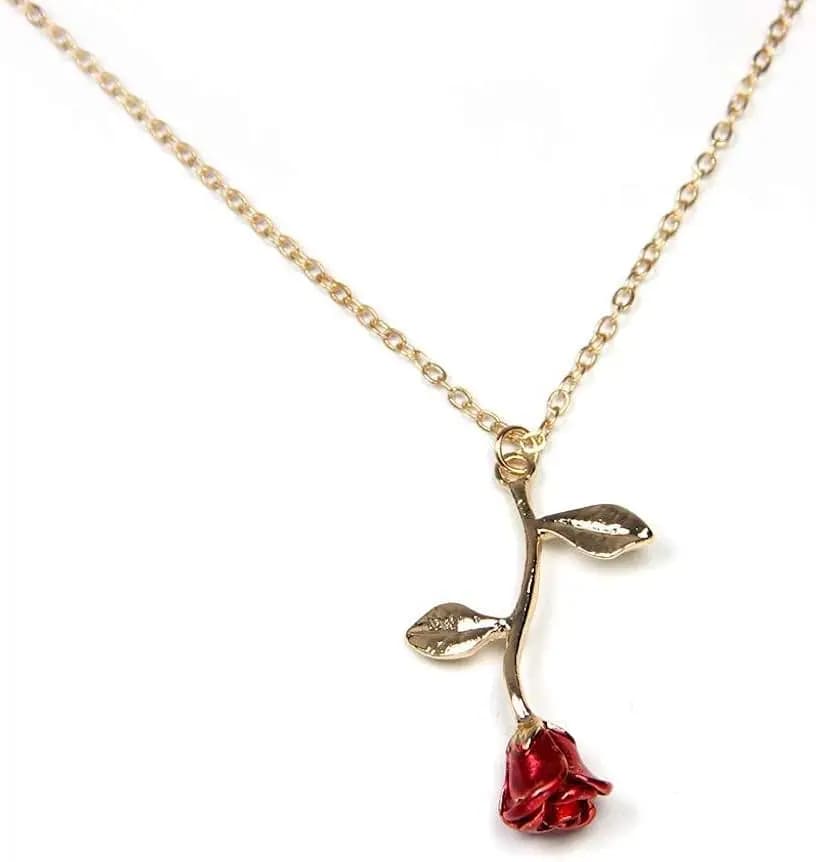 Collana con ciondolo a forma di fiore – Gioielli minimalisti in oro per donna, regalo carino per fidanzata, moglie, mamma
