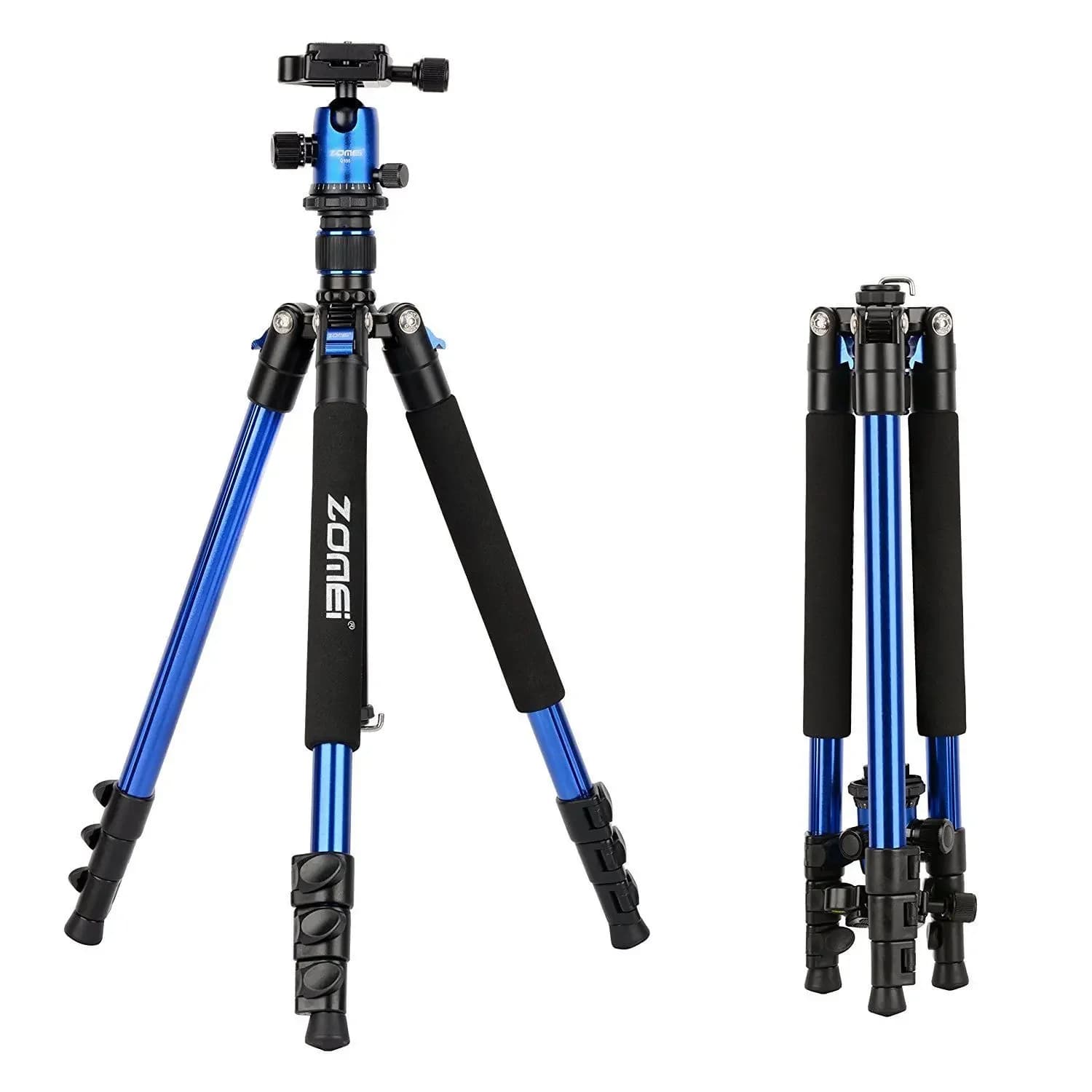 Treppiede professionale per fotocamera in alluminio e supporto per treppiede da viaggio con testa a sfera, supporto per telefono per telescopio per fotocamera Canon Nikon Q555