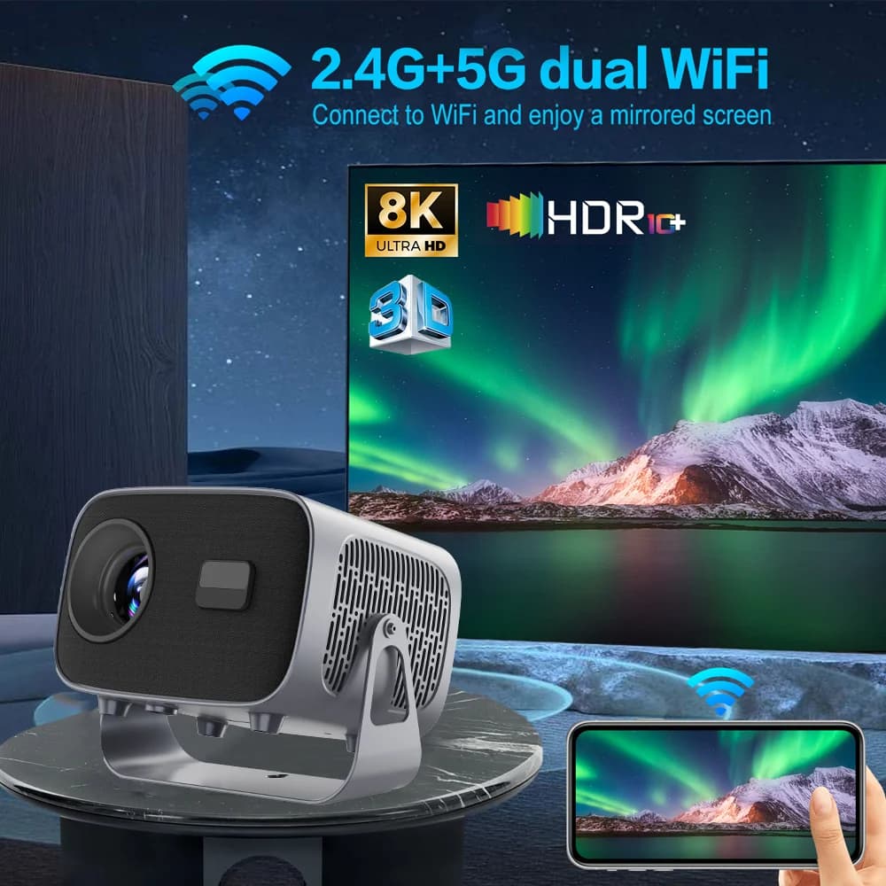 MP3 Factory A2 mini Smart Projector 240ANSI 5G Wifi Playstore H713 chip Theater Cinema Multimedia 4K mini proiettore portatile