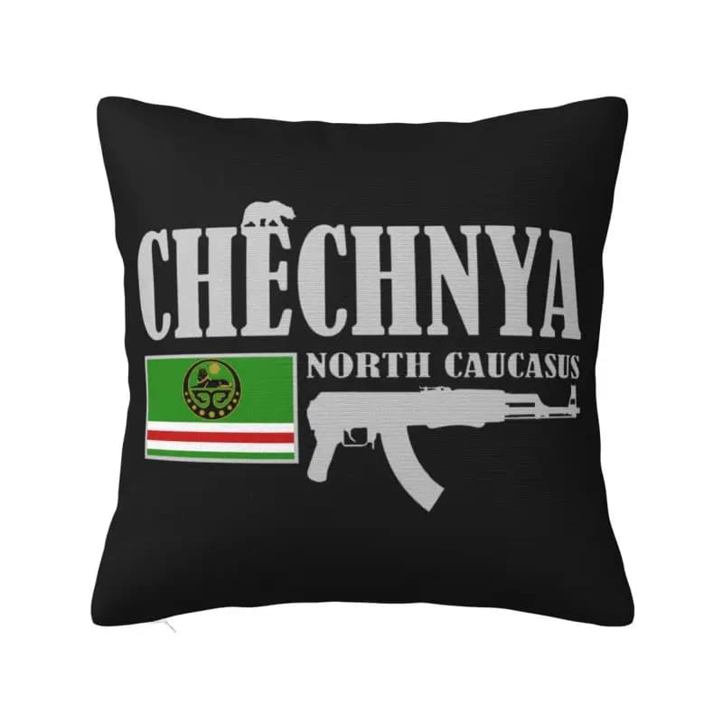 Fashion Chechenia Fighter Cushion Covers 45x45 cm Velvet Chechenia Federa Flag for Auto Sofa Decorative Home