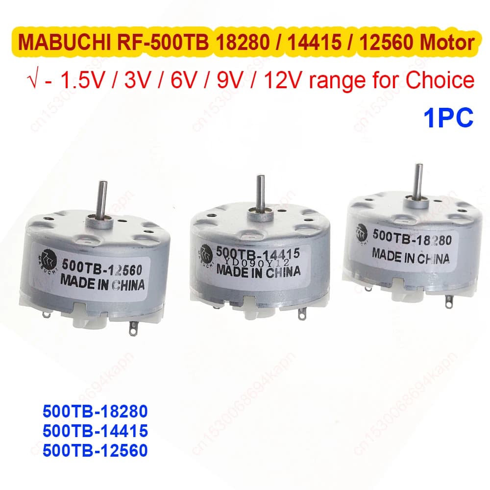Mini Motor RF500TB DC 1.5V 3V 6V 9V 12V to Magneti Permanenti 12560 14415 18280 for Fragrance and Humidifier Diffuser
