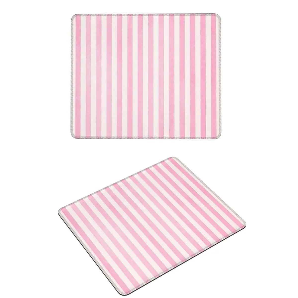 Tappetino per mouse a strisce bianche rosa pallido Tastiera per computer Tappetino per mouse Tappetino per scrivania per PC da gioco Accessori per ufficio Tappetini da tavolo