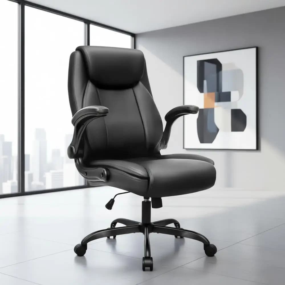 Sedia da scrivania ergonomica da gioco con schienale alto con braccioli ribaltabili, altezza regolabile, girevole e sedile in pelle PU per un uso domestico confortevole