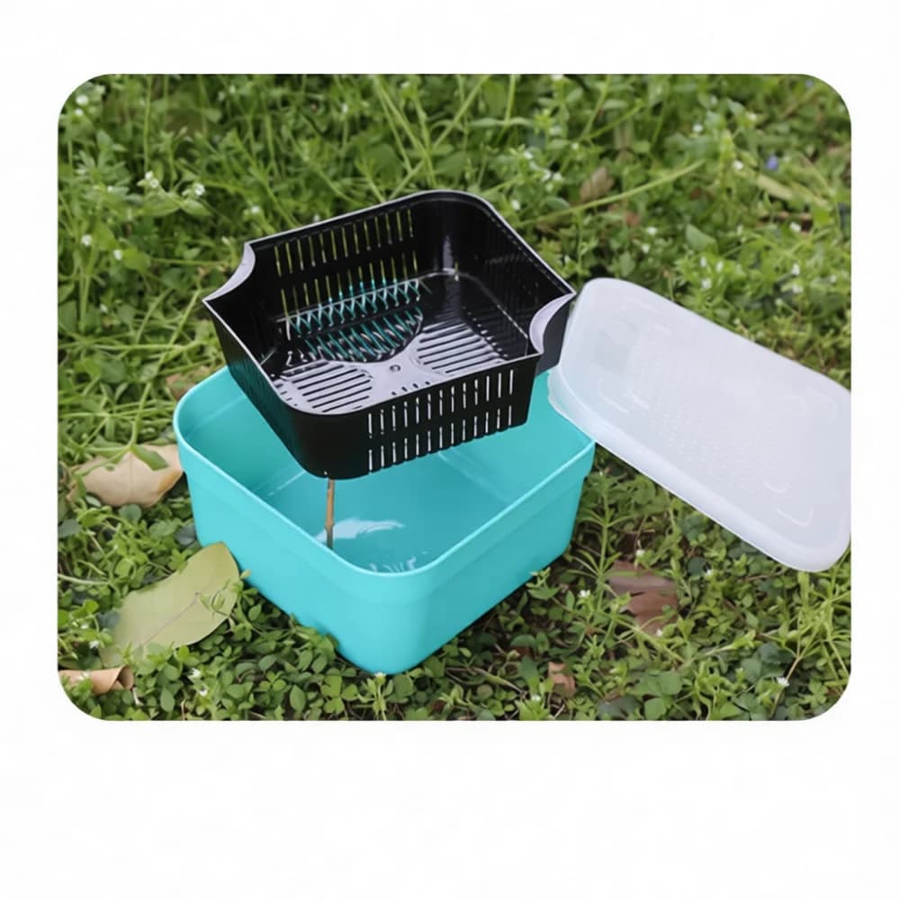 Breathable Live Bait Box With Drain Basket Fishing Storage Container For Carp Fishing Tackle Equipment Gear Supplies