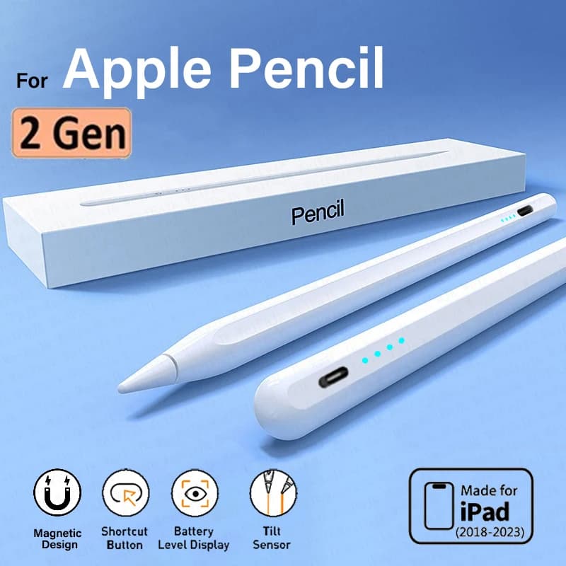 Matita Apple Matita 2 Generazione Penna a 2 Stili per iPad Pro 11 12.9 Air 4 5 7 8 9 10 Mini 5 6 2018-2023 Accessori
