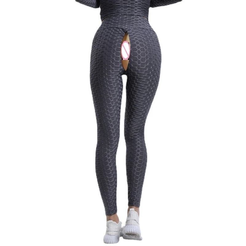 Women with opening on horse high elastic waist lift hip couple comfortable fitness pants free leggings pants with opening on horse