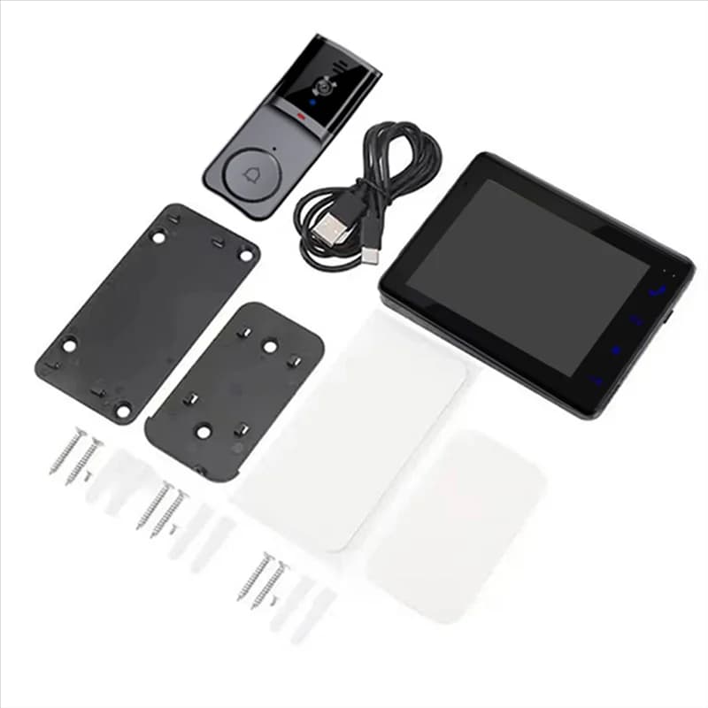 Campanello video quotidiano con schermo IPS da 4,3 pollici Audio bidirezionale Telecamera per campanello con registrazione citofono visivo da 2,4 Ghz con antenna