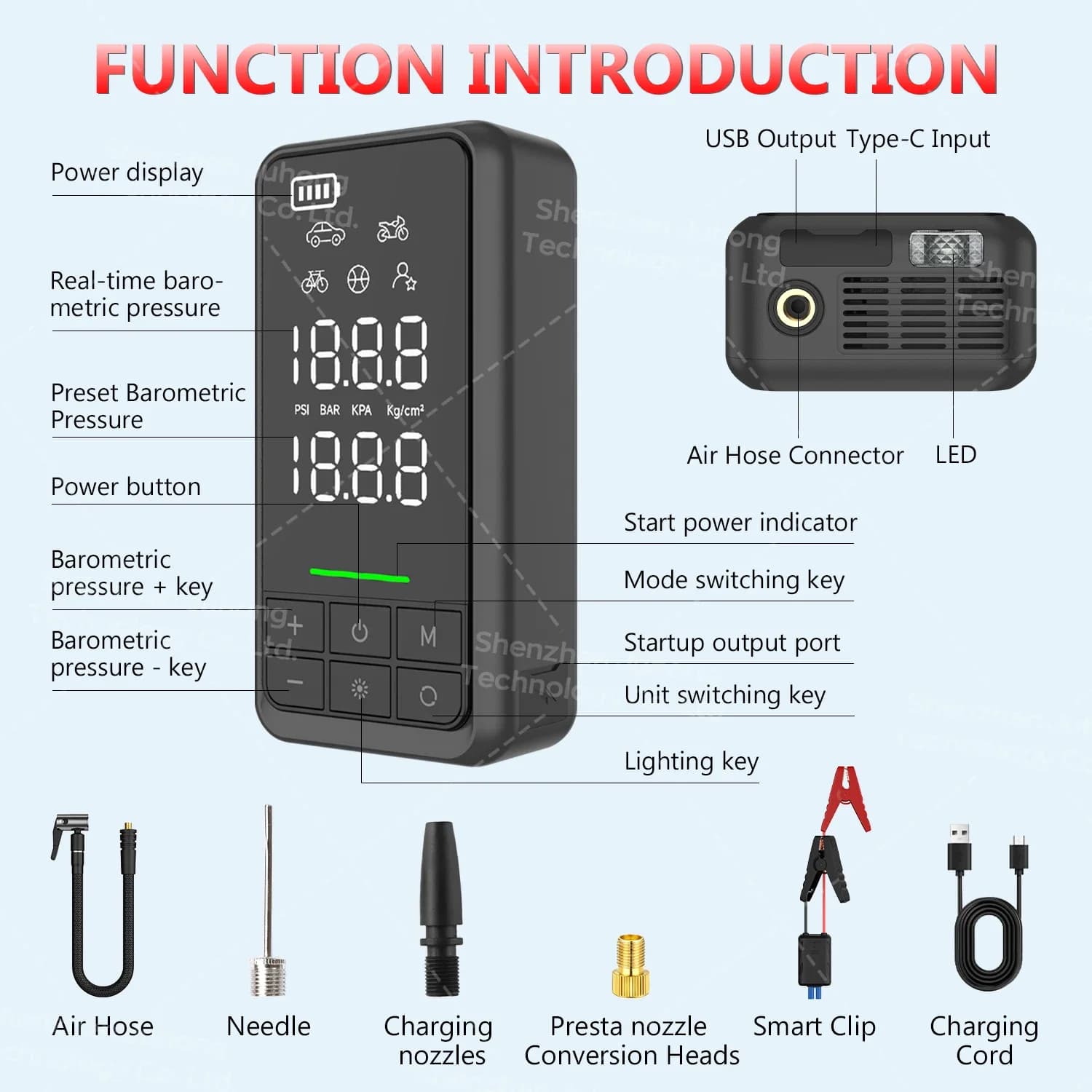 2025 vendita calda portatile Booster batteria per auto Power Bank 1000A 4 in 1 avviamento per auto con compressore d'aria
