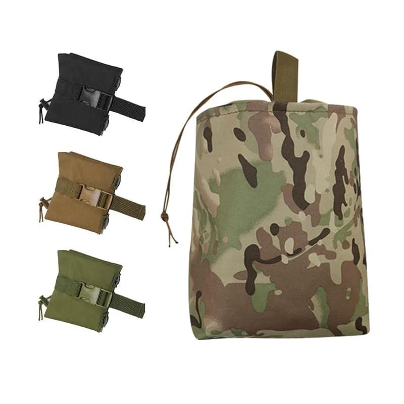 Foldable Molle Magazine Dump Drop Pouch Tactical First Aid Kit Airsoft Ammo EDC Tool Bag Folding Utility Recovery Bag