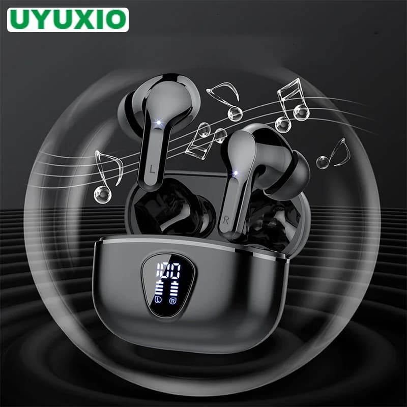 New wireless earphones HiFi BT5.3 stereo headphones with noise cancelation ENC LED display 48 hours IP7 earphones waterproof