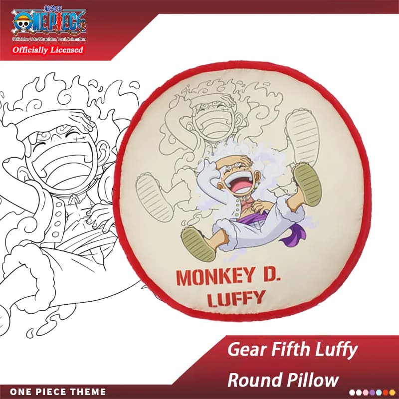 1pc Official One Piece Anime Round/Square Pillow, Luffy Gear 5 Soft Cushion, Sofa Bed Pillow, Home Sofa Office Collection Gift