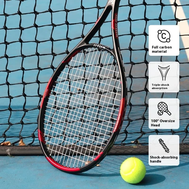 Completely carbon tennis racket set for beginners: suitable for individual, university students, with ball bounce functionality