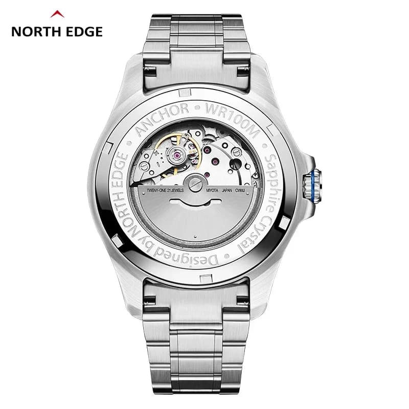 New NORTH EDGE ANCHOR 42MM Men Mechanical Wristwatch Luxury Sapphire Glass MIYOTA 8215 Automatic Watches 10bar Waterproof Watch