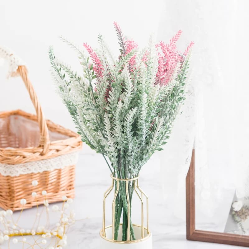 3/6 pieces plastic lavender plant artificial plant festival home decor room interior vase outdoor garden furniture wedding supplies diy