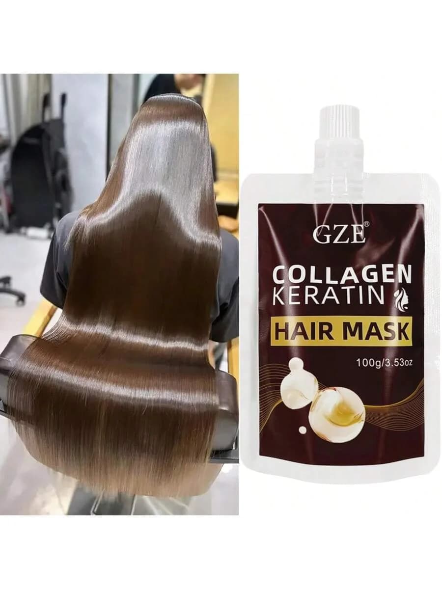 GZE Keratin Hair Mask with Moisturizing collagen for silky hair Ideal for all styles Deep conditions Dry and damaged hair Travel size