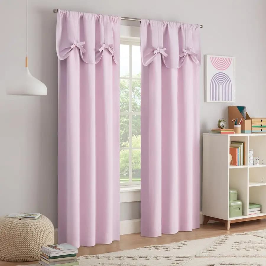 Darkening curtain for children, children's tent with bow tie, 84 x 40 inch, darkening curtain Thermaback 100 with rod passer