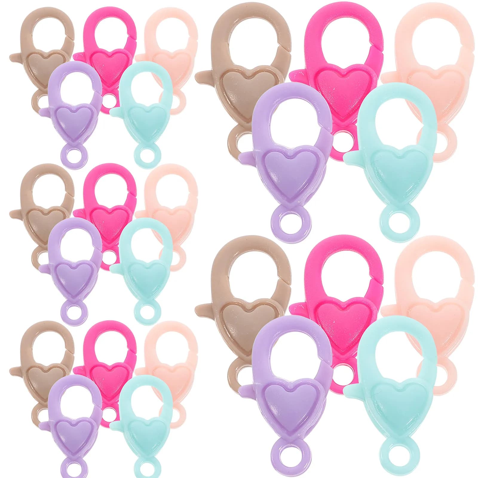 50 Pezzi Chiusure a Moschettone a Forma di Cuore Antiruggine per Creazione di Gioielli Fai-da-Te, Accessori per Collane e Bracciali