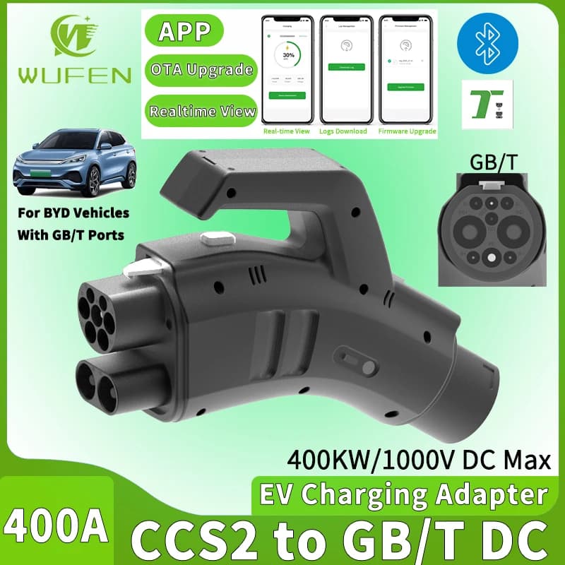 WUFEN 400A CCS2 to GB/T 400KW High Power DC Adapter CCS2 charging station and GBT car connector for BYD JAC Zeekr and other electric vehicles