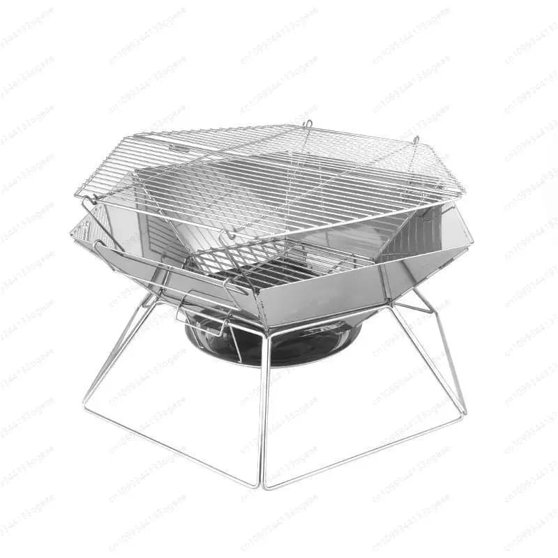 Portable Wood Stove Brasero Camping Fire Wood Heater Foldable Excursion Barbecue Barbecue Grill Outdoor Camping Support