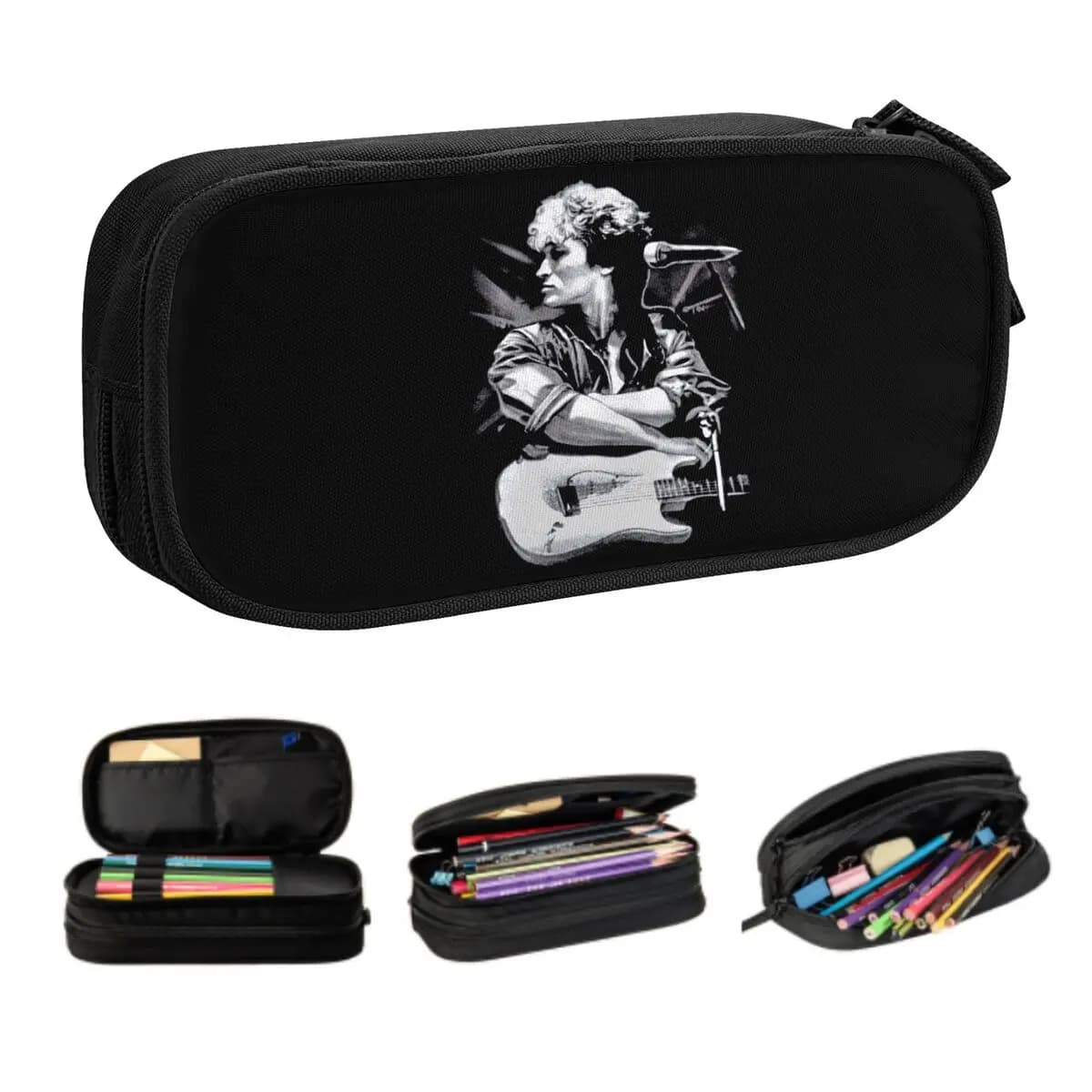 Astuccio coreano per chitarra Viktor Tsoi personalizzato Ragazzo Ragazza Grande capacità Rusian Rock Kino Astuccio per matite Studenti di cancelleria
