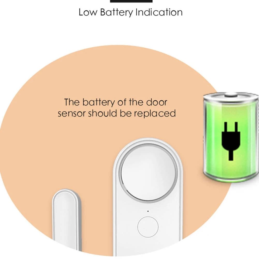Sensore per porte e finestre Tuya Wifi con allarme sonoro, rilevatore di apertura/chiusura finestra, sensore magnetico indipendente per Alexa Google Home