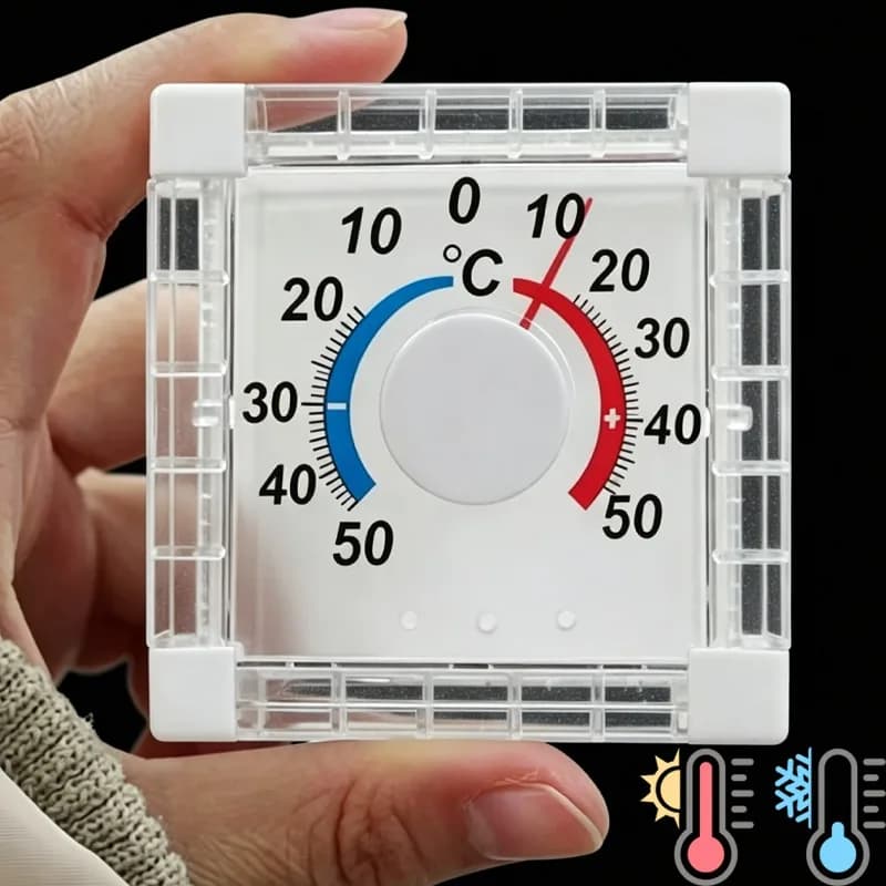 Termometro a quadrante senza batteria per esterni e interni, da finestra o parete, -50°C ° C~50 ° Disco graduato per misurazione C Home
