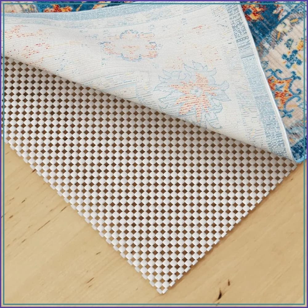 Non Slip Rug Pad Gripper 2x3 Feet Extra Thick Pads for Hardwood Floors, Anti Skid Mat Under Carpet, Runner Keep Area Rugs Safe