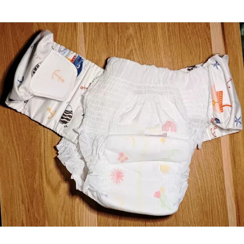 Pantaloni Pull-up in Cotone con Motivi Cartoon Fatti a Mano, Cintura di Estensione con Velcro per Pannolini DDLG, Riutilizzabile, Larghezza 12cm