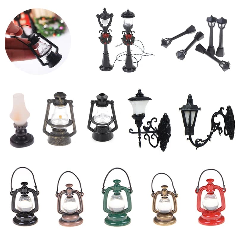 1 pz/5 pz casa delle bambole in miniatura parco di natale lampione bambola lampione Decor Mini giardino paesaggio villaggio decorazione giocattoli fai da te