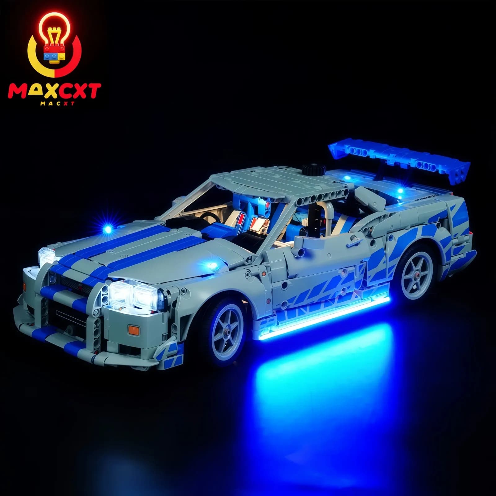 MAXCXT HA CONDOTTO LA Luce Per LEGO 42210 2 Veloce 2 Furioso Nissan Skyline GT-R (R34) Auto FAI DA TE Lampada Decorativa Non Include Blocchi di Costruzione