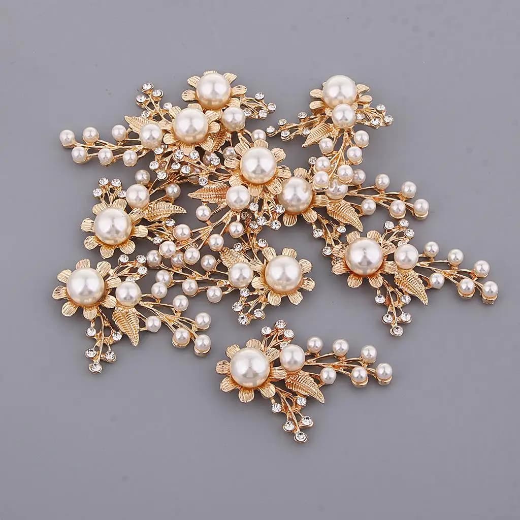 10 decorations with bows for hair, hair clips, wedding dresses, brooch decorations