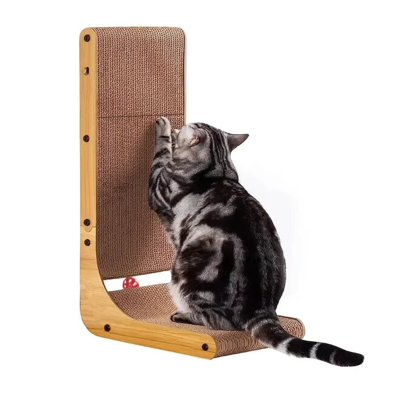 Wholesale in Stock-Eco-Friendly Corrugated Paper Classic Cat Scratcher Durable Space-Saving Wall-attached Model Carton