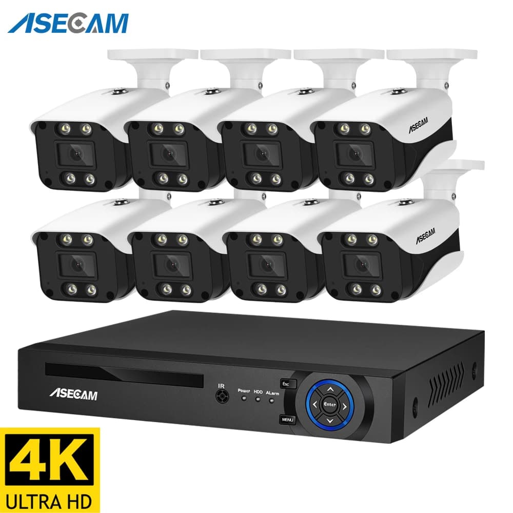 8MP Security Camera System 4K POE NVR Outdoor Video Surveillance Kit Home IP CCTV Camera Set Xmeye