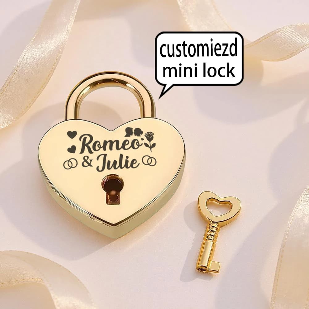 1 Pezzo Lucchetto a Forma di Cuore Personalizzabile Fai-da-Te per Borse, Valigie e Scatole